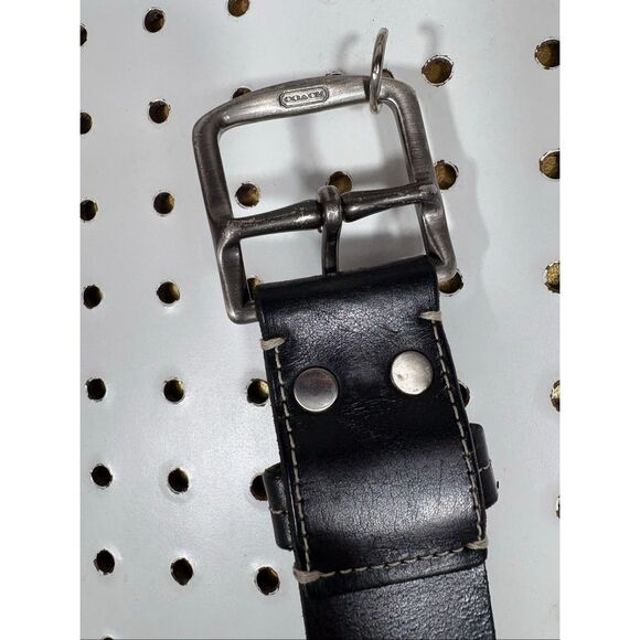 Coach Men’s belt black with silver buckle - Picture 8 of 10